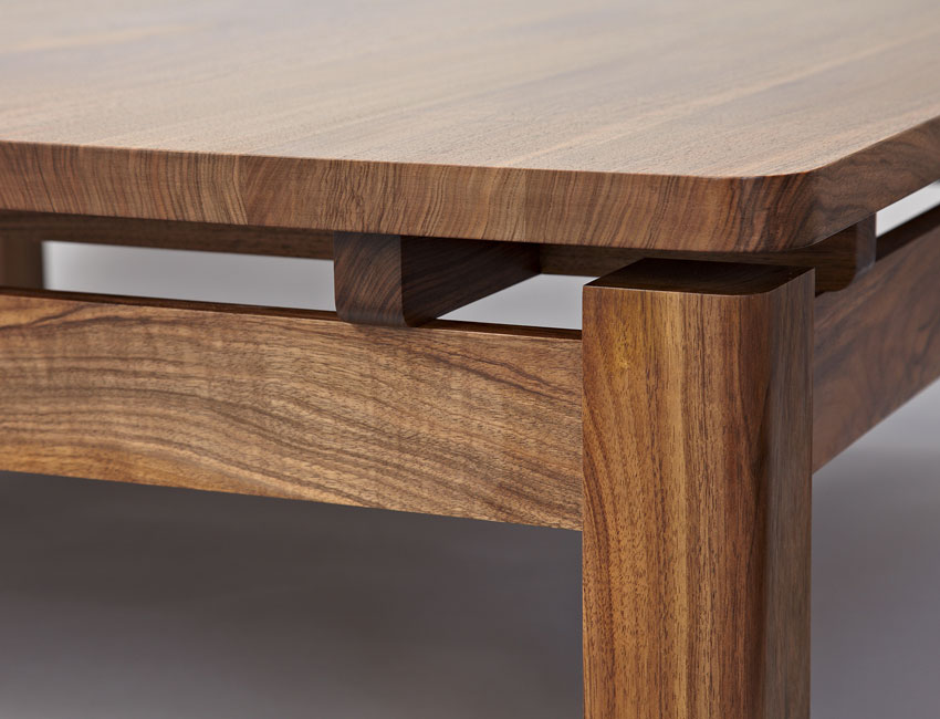 Walnut occasional table detail